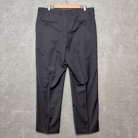 Hart Schaffner Marx Worsted Wool 2Pc Suit 43L Men Gray Blazer Pants Business USA - Picture 10 of 10